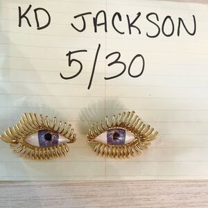 Gold Eye-Shaped earrings NWOT